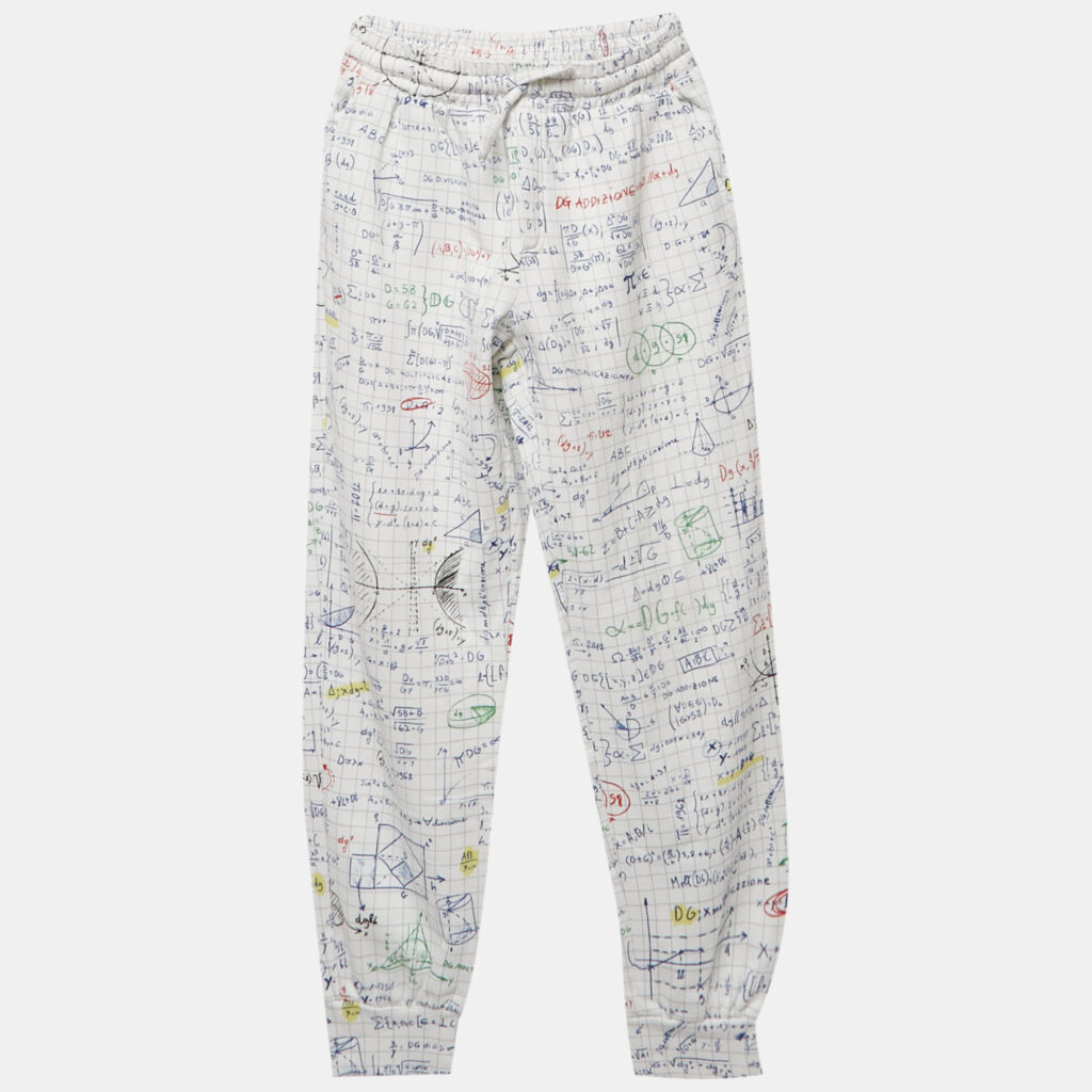 Dolce & Gabbana White Math Print Cotton Joggers 9-10Yrs Dolce & Gabbana White Math Print Cotton Joggers 9-10Yrs