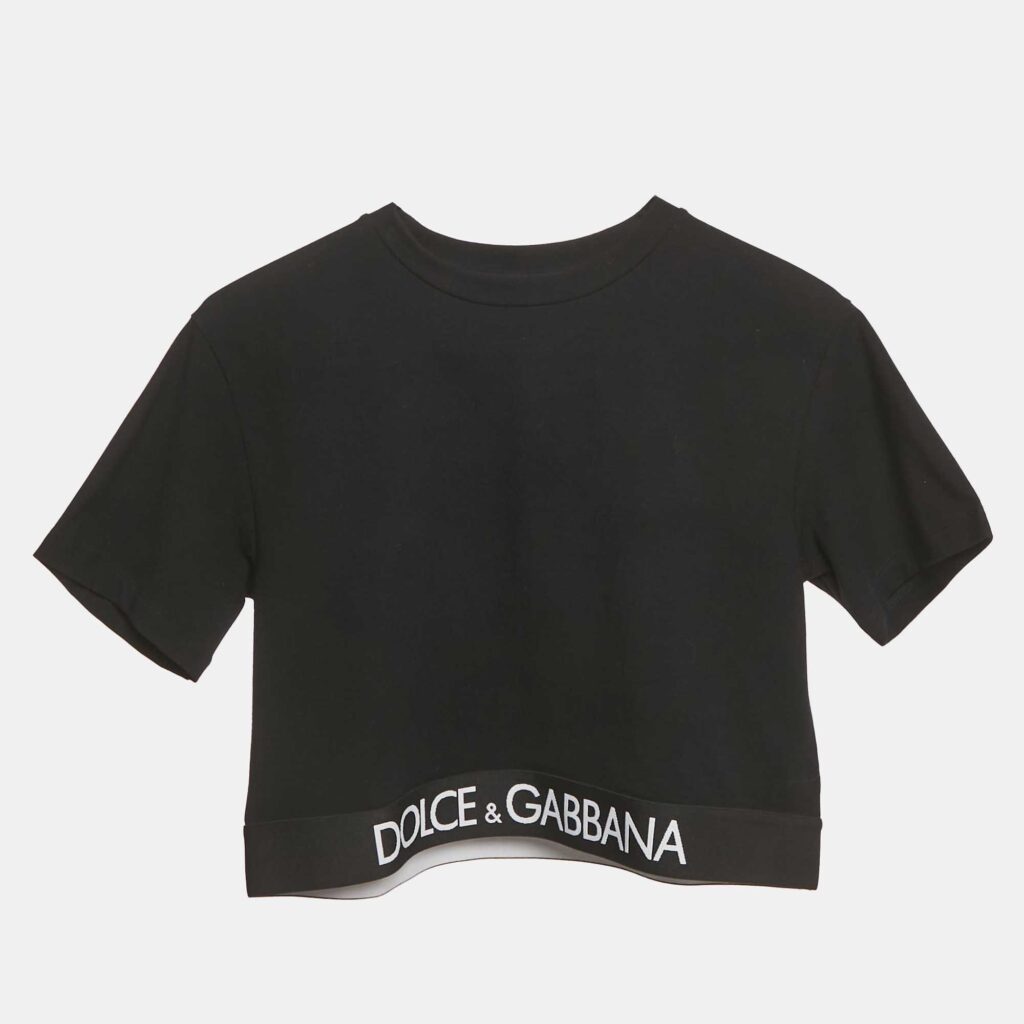 Dolce & Gabbana Kids Black Logo Hem Jersey T-Shirt 11/12 Yrs Dolce & Gabbana Kids Black Logo Hem Jersey T-Shirt 11/12 Yrs