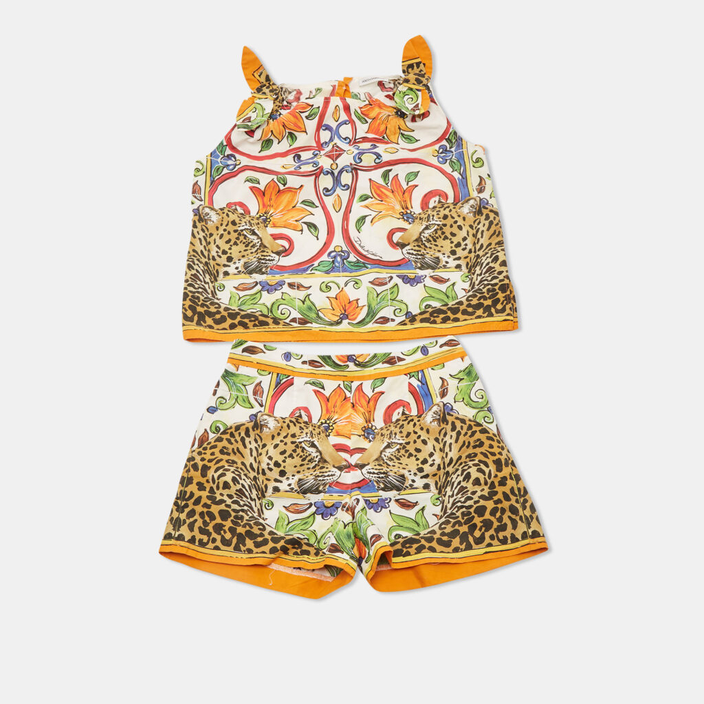 Dolce & Gabbana Kids Multicolor Printed Cotton Top & Shorts Set 4 Yrs Dolce & Gabbana Kids Multicolor Printed Cotton Top & Shorts Set 4 Yrs