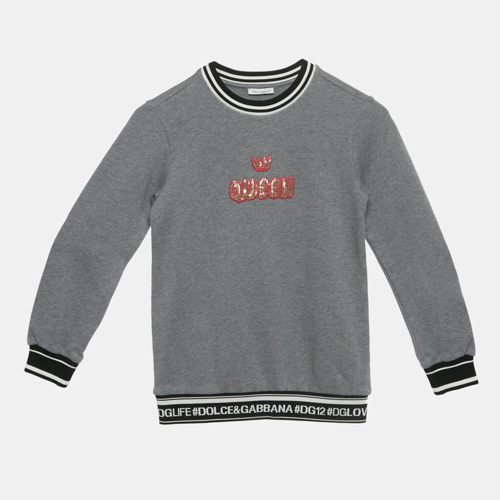 Dolce & Gabbana Kids Grey Queen Applique Sweatshirt 6Yrs Dolce & Gabbana Kids Grey Queen Applique Sweatshirt 6Yrs