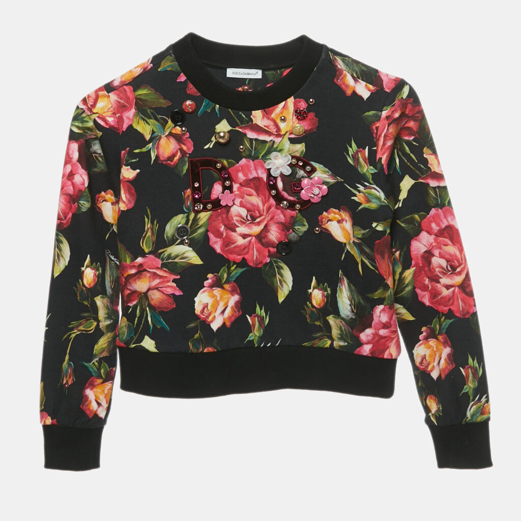 Dolce & Gabbana Kids Black Floral Print Cotton 3 Piece Set 4/6 Yrs Dolce & Gabbana Kids Black Floral Print Cotton 3 Piece Set 4/6 Yrs