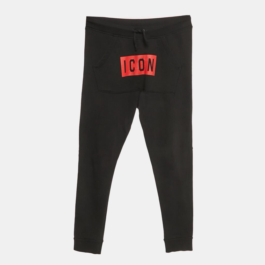 Dsquared2 Black Logo Print Cotton Joggers 16Yrs Dsquared2 Black Logo Print Cotton Joggers 16Yrs