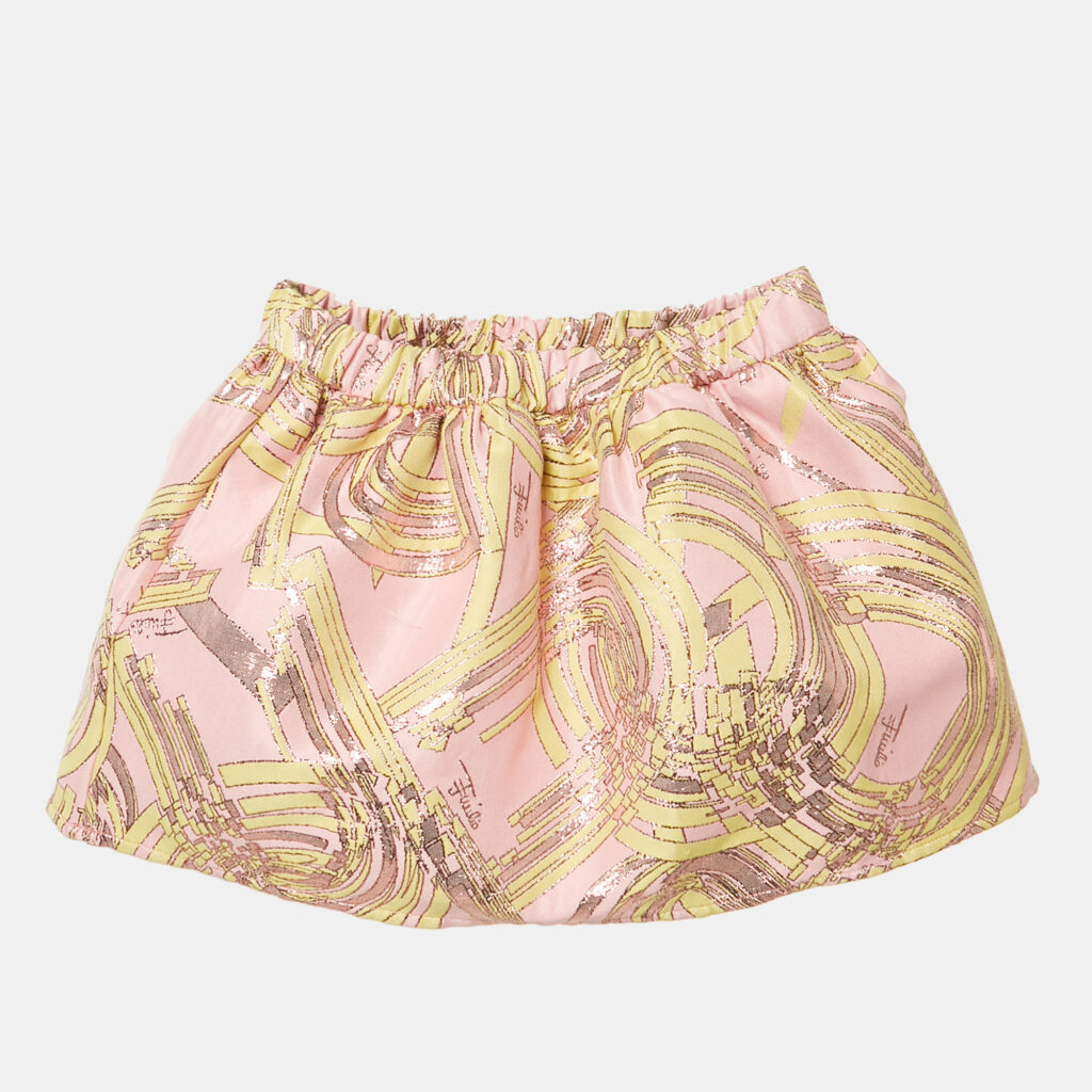 Emilio Pucci Kids Pink Lurex Jacquard Skirt 18 M Emilio Pucci Kids Pink Lurex Jacquard Skirt 18 M