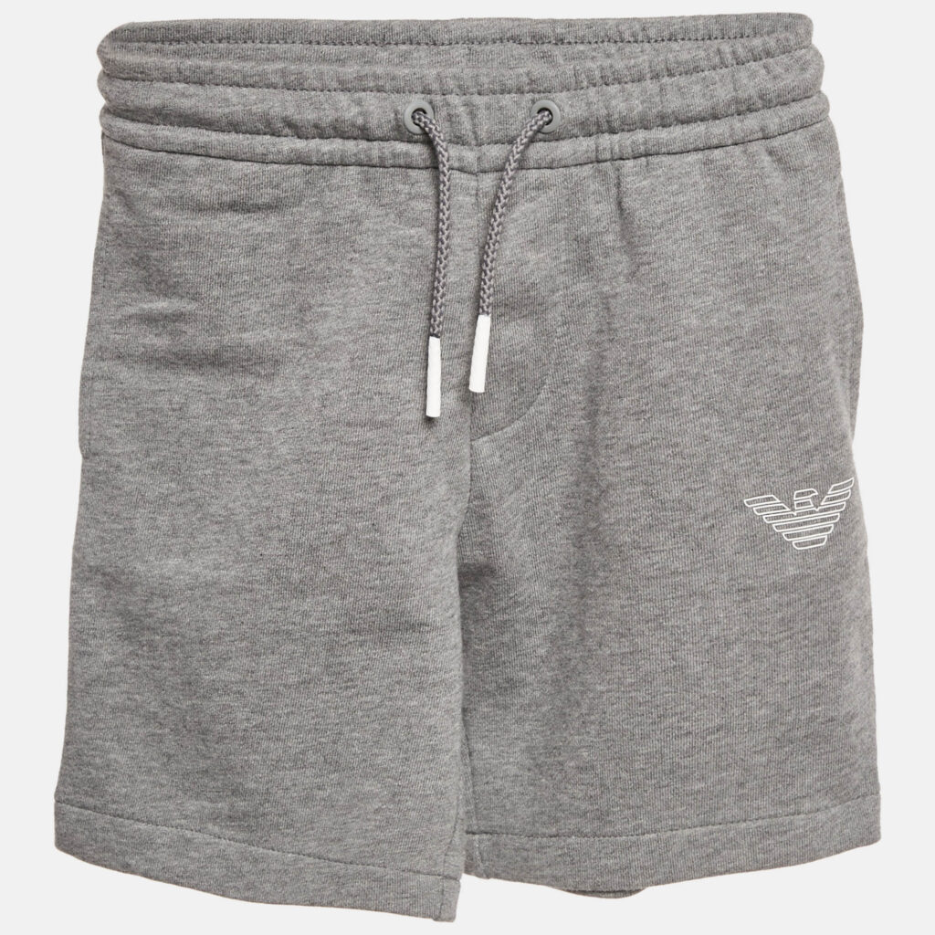 Emporio Armani Kids Grey Cotton Knit Drawstring Shorts 6 Yrs Emporio Armani Kids Grey Cotton Knit Drawstring Shorts 6 Yrs