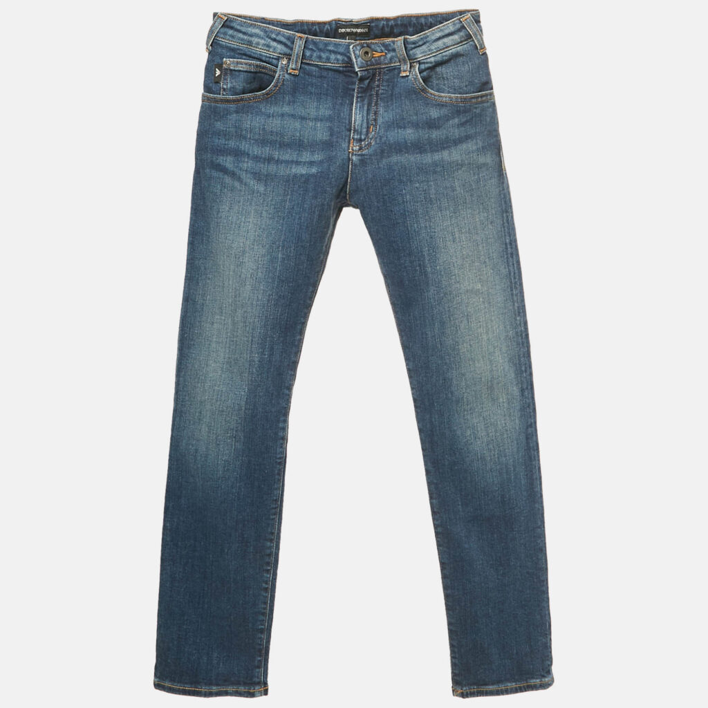 Emporio Armani Kids Blue Faded Denim Skinny Jeans 10 Yrs Waist 25"