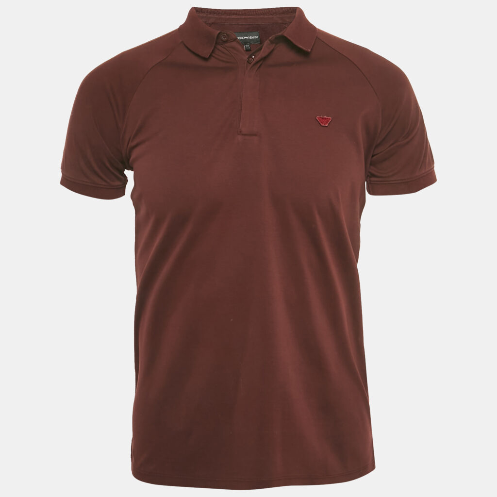 Emporio Armani Kids Burgundy Jersey Polo T-Shirt 16Yrs Emporio Armani Kids Burgundy Jersey Polo T-Shirt 16Yrs
