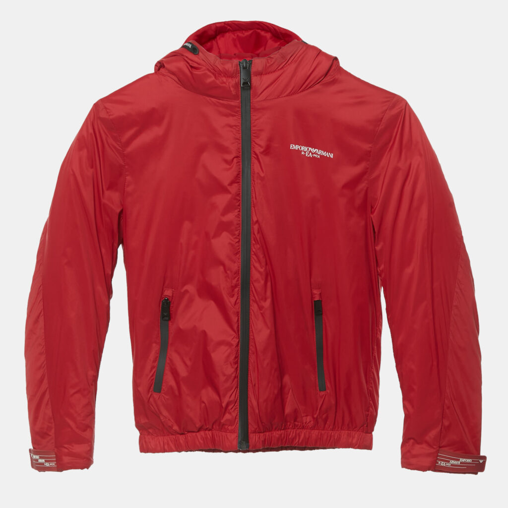 Emporio Armani Kids Red Logo Print Nylon Jacket 8Yrs Emporio Armani Kids Red Logo Print Nylon Jacket 8Yrs