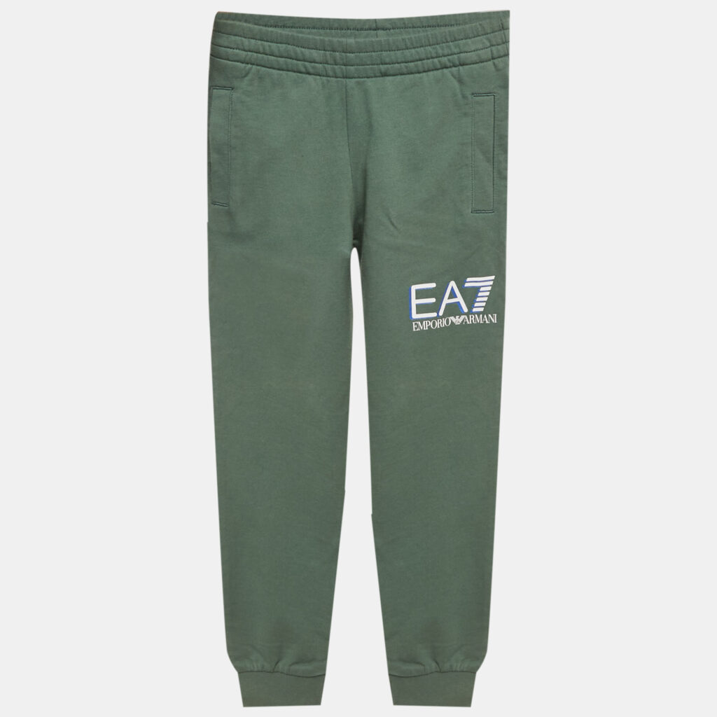 Emporio Armani Kids Green EA7 Print Cotton Joggers 7 Yrs Emporio Armani Kids Green EA7 Print Cotton Joggers 7 Yrs