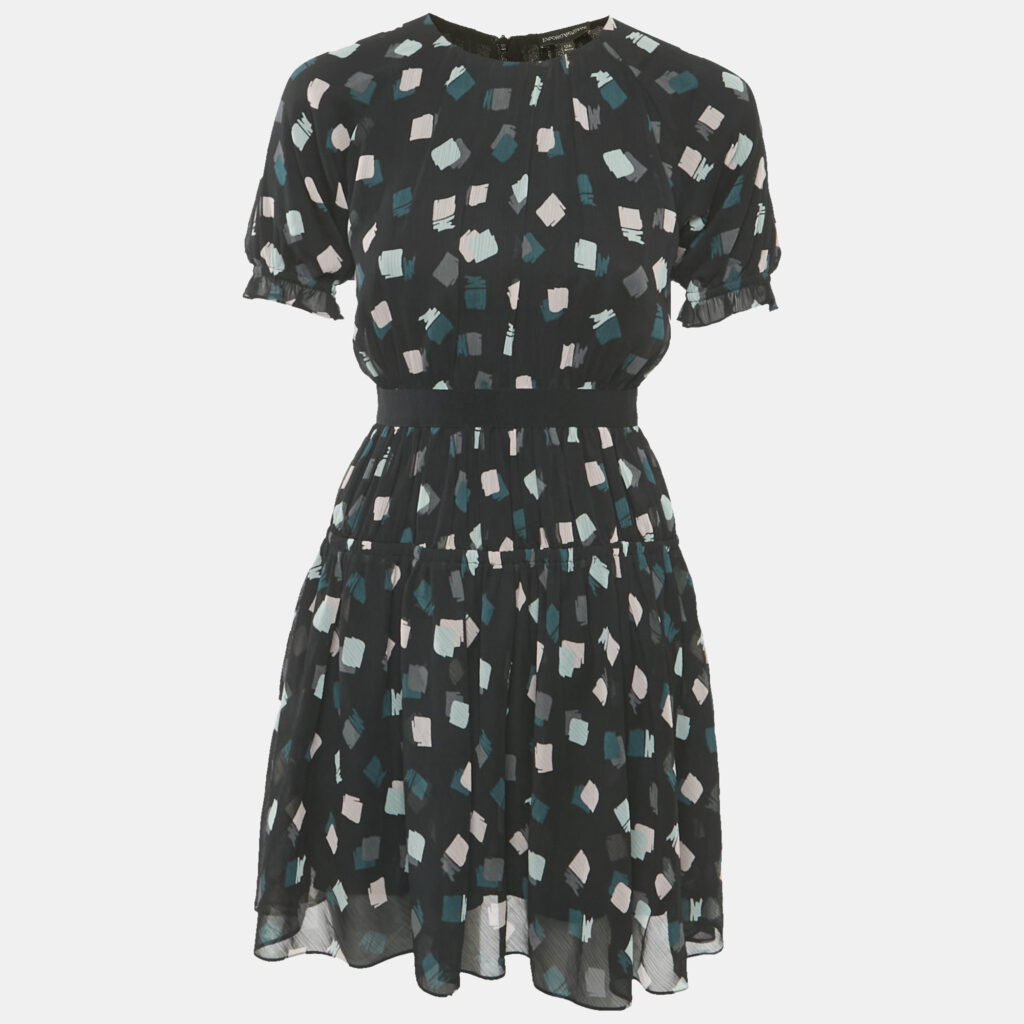 Emporio Armani Black Printed Chiffon Dress 12 Yrs Emporio Armani Black Printed Chiffon Dress 12 Yrs