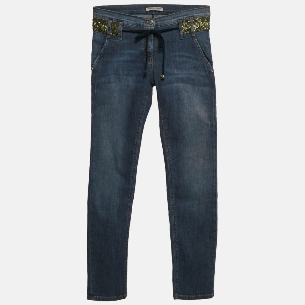 Ermanno Scervino Junior Blue Denim Sequin Detail 12 Yrs Waist 26"