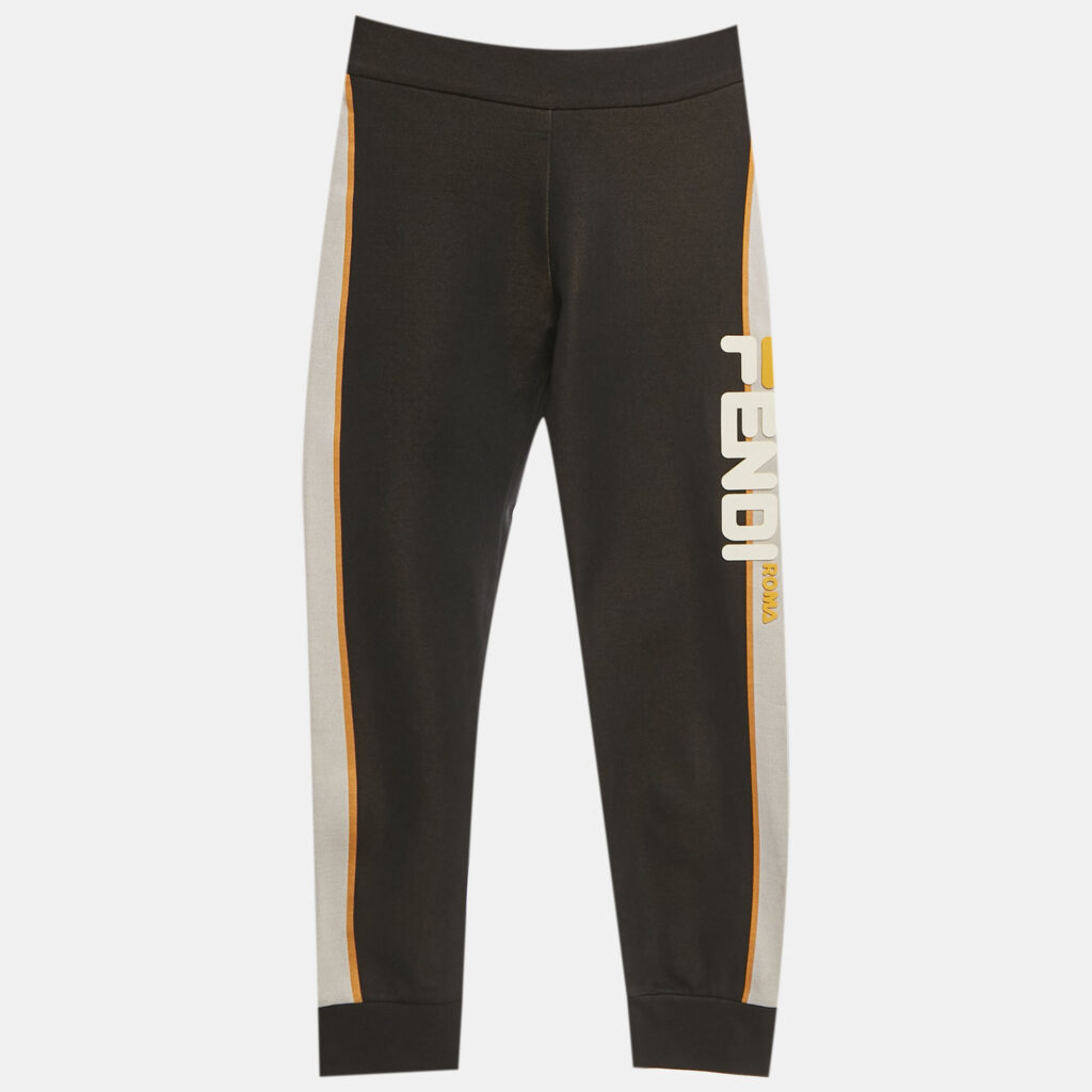 Fendi Kids Black Zucca Side Band Trim Jersey Joggers 9 Yrs Fendi Kids Black Zucca Side Band Trim Jersey Joggers 9 Yrs