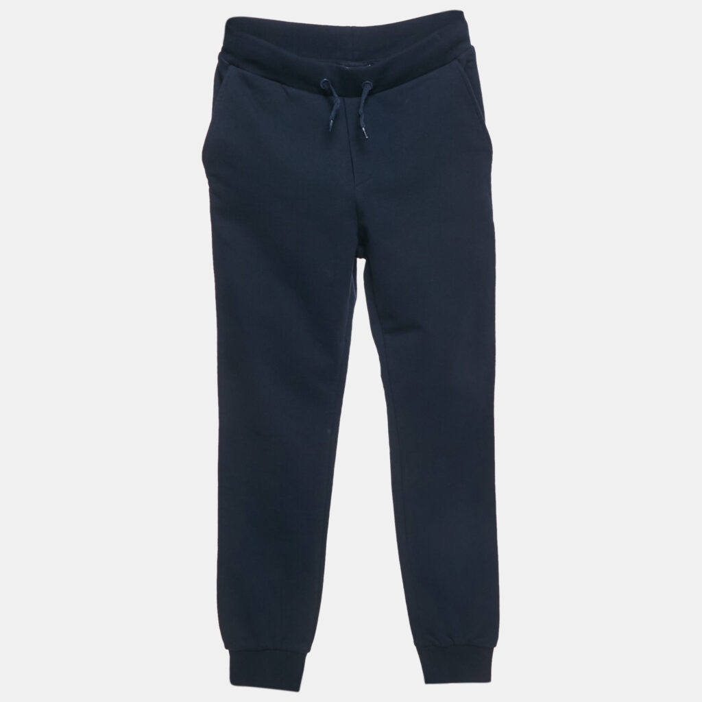 Fendi Kids Navy Blue Cotton Knit Logo Detail Jogger Pants 12 Yrs