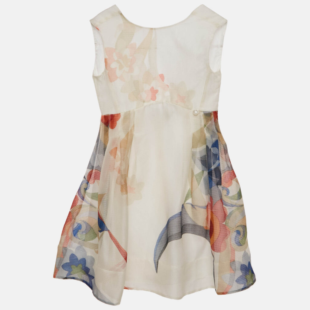 Fendi Kids White Floral Print Silk Dress 6 Yrs Fendi Kids White Floral Print Silk Dress 6 Yrs
