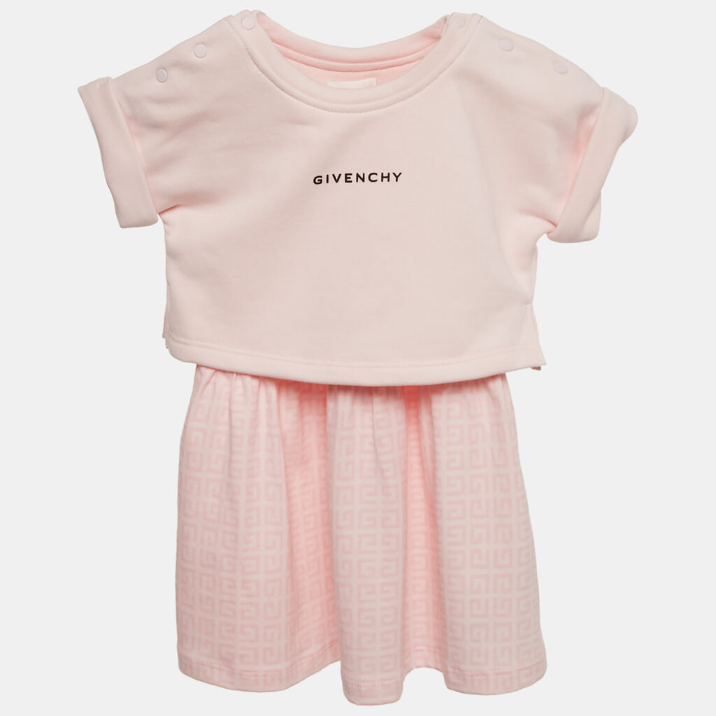 Givenchy Kids Pink Monogram Cotton Dress 9M Givenchy Kids Pink Monogram Cotton Dress 9M