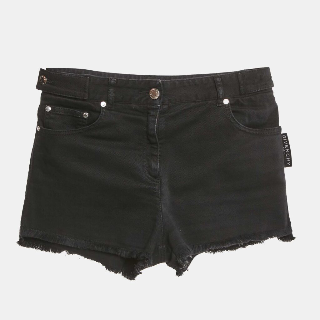 Givenchy Kids Black Logo Print Denim Frayed Edge Shorts 12Yrs Givenchy Kids Black Logo Print Denim Frayed Edge Shorts 12Yrs