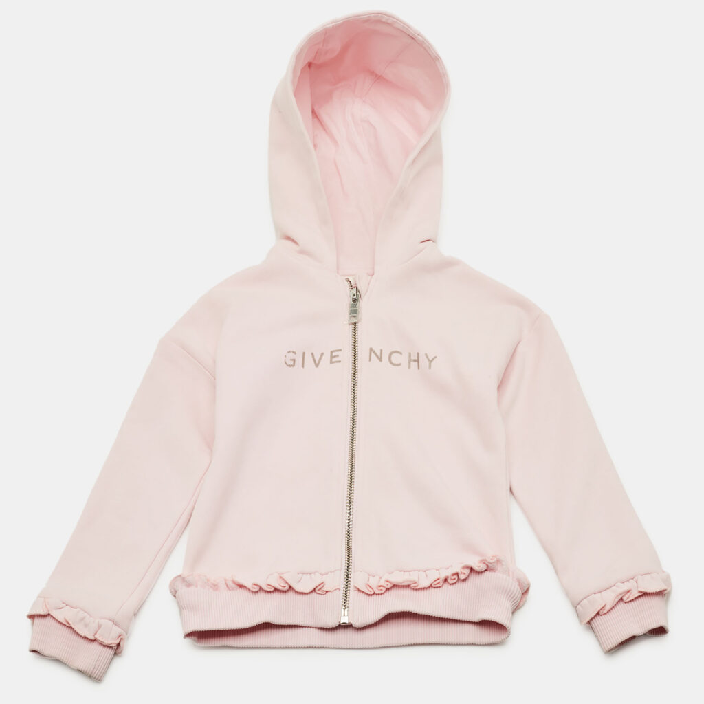 Givenchy Kids Pink Logo Print Cotton Hoodie 3 Y Givenchy Kids Pink Logo Print Cotton Hoodie 3 Y