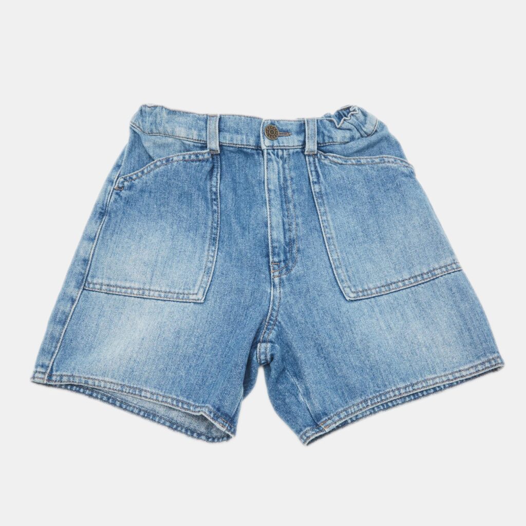 Gucci Kids Blue Cat Embroidered Denim Shorts 10 Yrs
