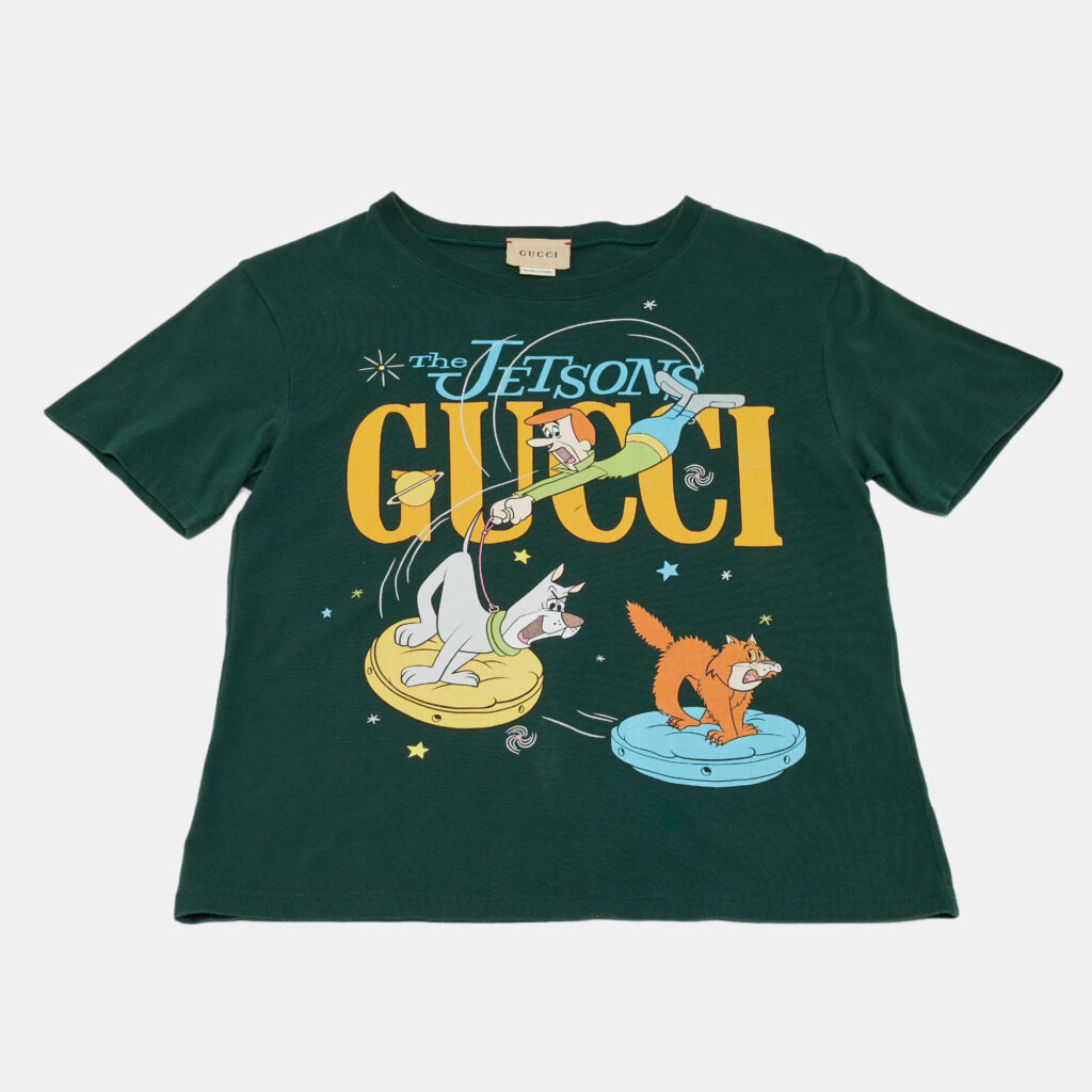 Gucci Kids X The Jetsons Dark Green Printed Cotton T-Shirt 10Y Gucci Kids X The Jetsons Dark Green Printed Cotton T-Shirt 10Y