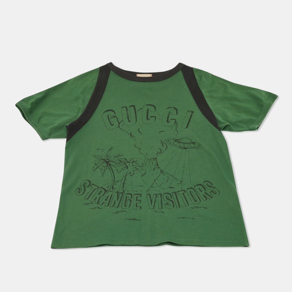 Gucci Kids Green Printed Cotton T-Shirt 10 Y