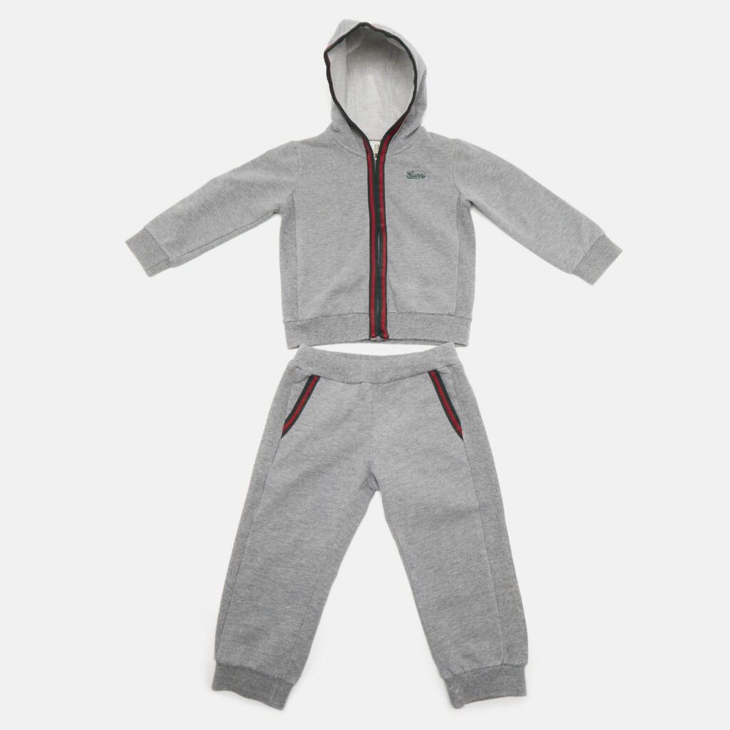 Gucci Kids Grey Cotton Sweatshirt and Pants Set 12/18M Gucci Kids Grey Cotton Sweatshirt and Pants Set 12/18M