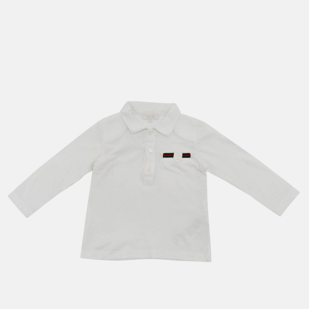 Gucci Kids White Jersey Long Sleeve T-Shirt 9/12M Gucci Kids White Jersey Long Sleeve T-Shirt 9/12M