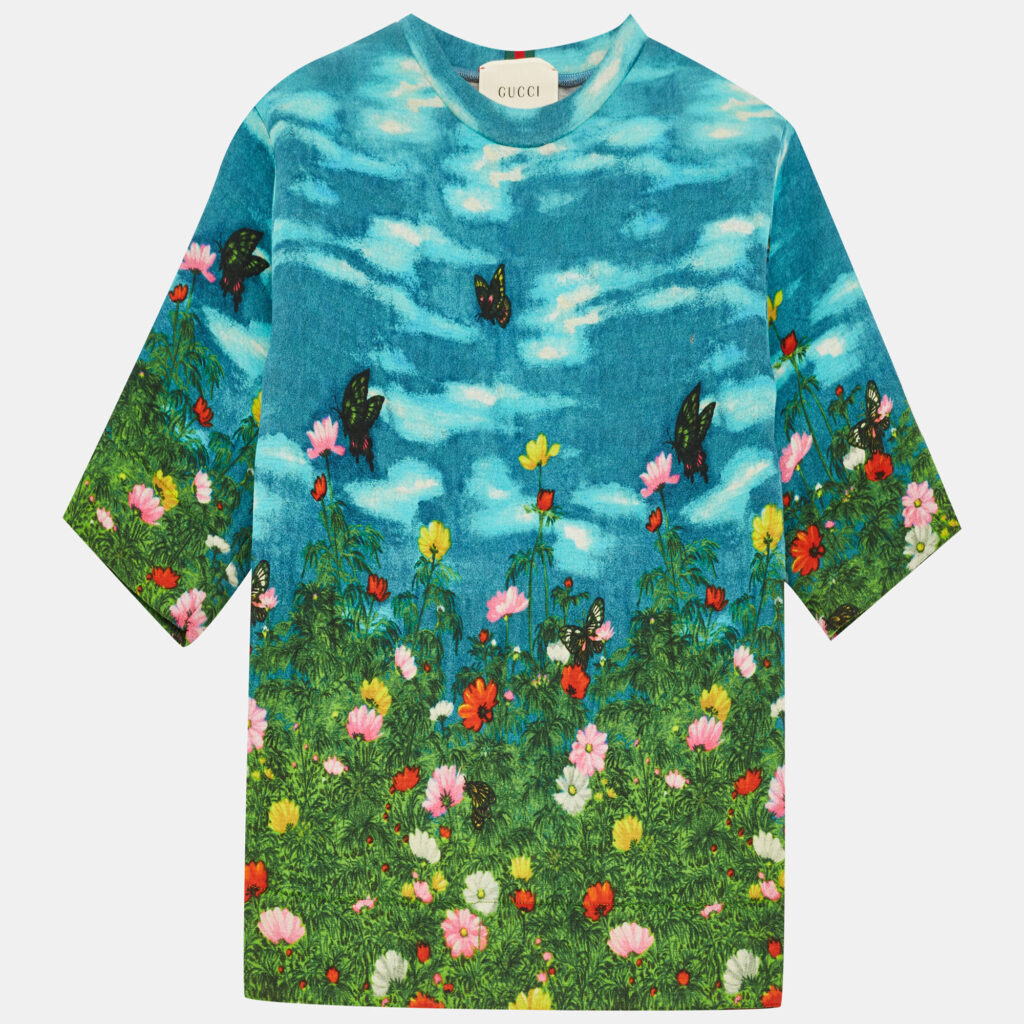 Gucci Kids Blue Garden Print Neoprene Sweatshirt 6Yrs Gucci Kids Blue Garden Print Neoprene Sweatshirt 6Yrs