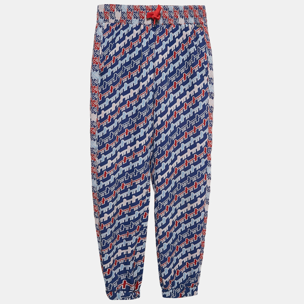 Kenzo Kids Blue/Red Printed Crepe Track Pants 8 Yrs Kenzo Kids Blue/Red Printed Crepe Track Pants 8 Yrs