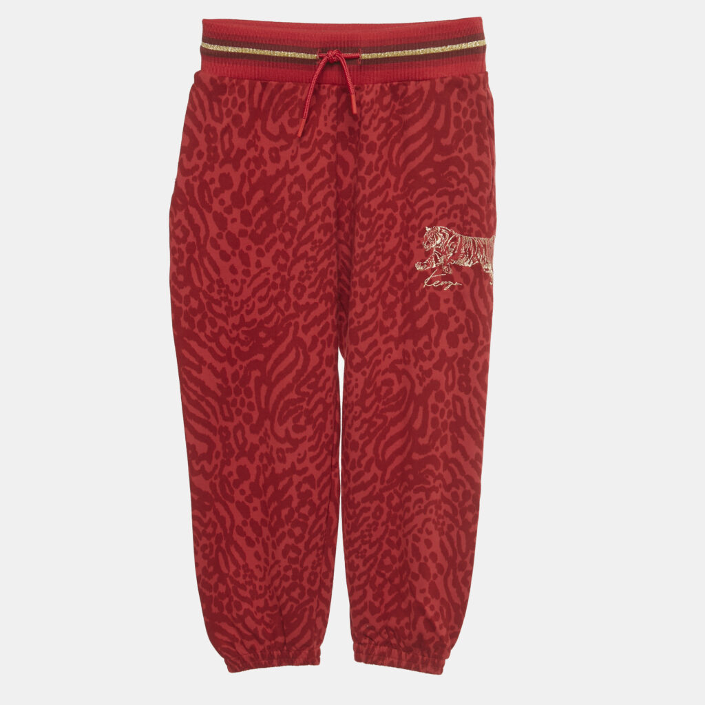 Kenzo Kids Red Leopard Print Cotton Joggers 6 Yrs Kenzo Kids Red Leopard Print Cotton Joggers 6 Yrs