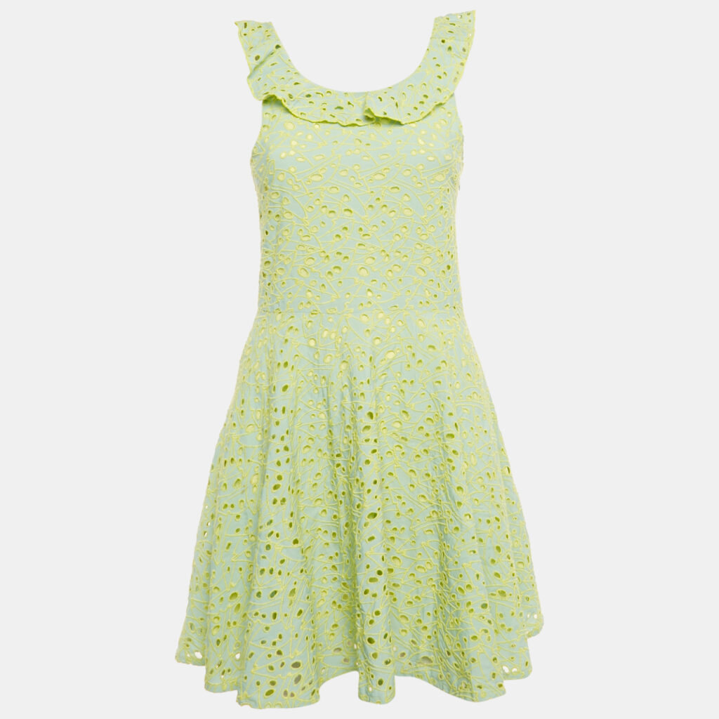 Kenzo Blue/Yellow Broderie Anglaise Cotton Dress 12 Yrs Kenzo Blue/Yellow Broderie Anglaise Cotton Dress 12 Yrs