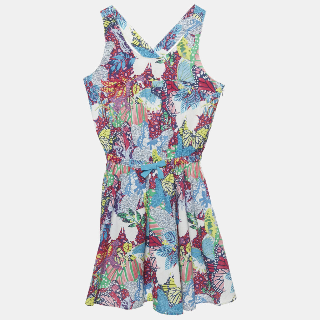 Kenzo Kids Multicolor Floral Print Cotton Dress 12Yrs Kenzo Kids Multicolor Floral Print Cotton Dress 12Yrs