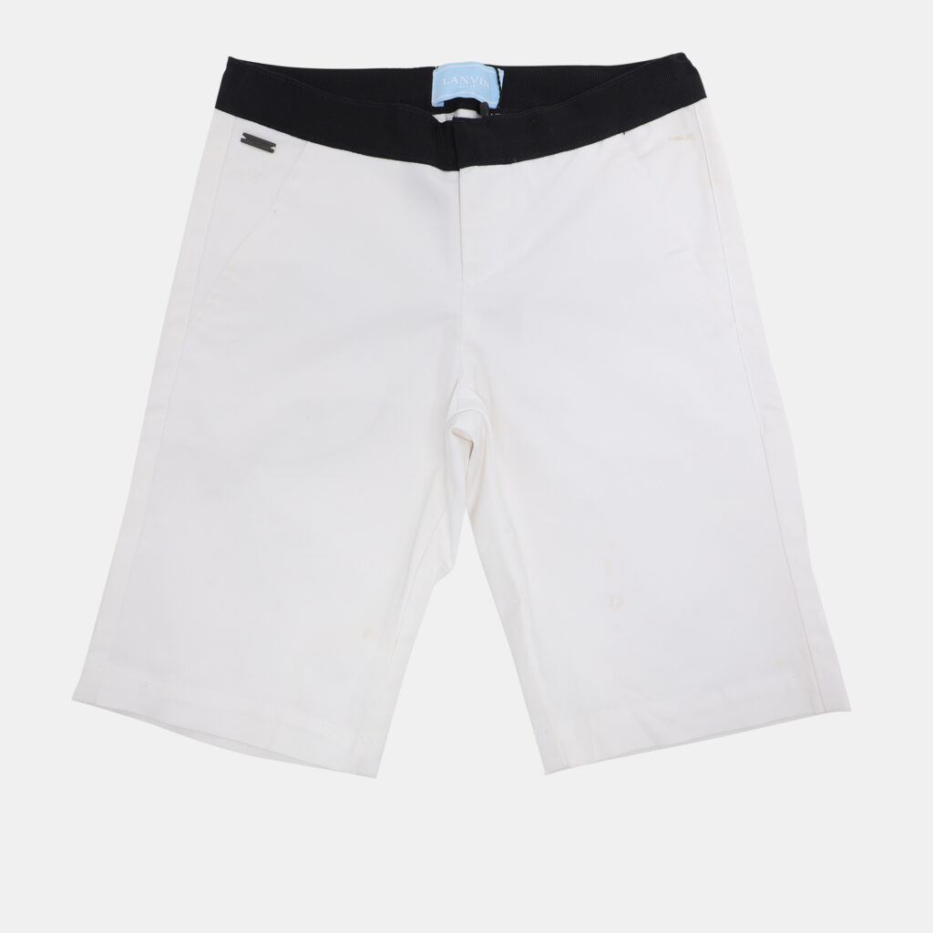 Lanvin White Bermudas Stretch Cotton Shorts 5 Yrs