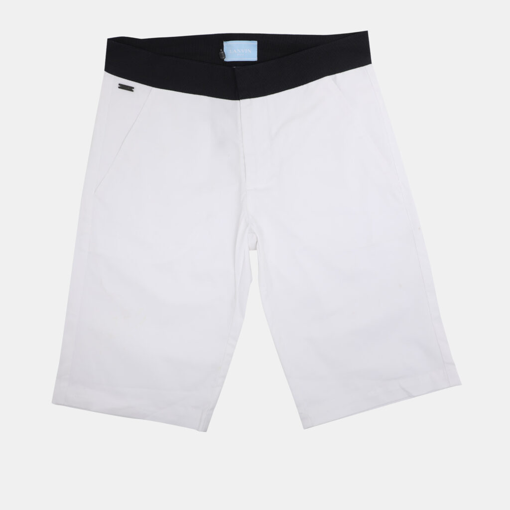 Lanvin White Bermudas Stretch Cotton Shorts 10 Yrs