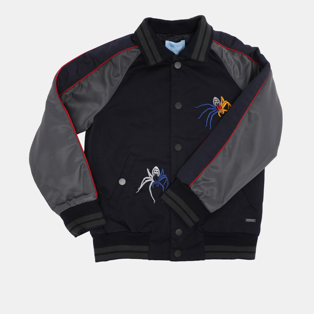 Lanvin Multicolor Cotton and Nylon Spider Embroidered Jacket 6 Yrs