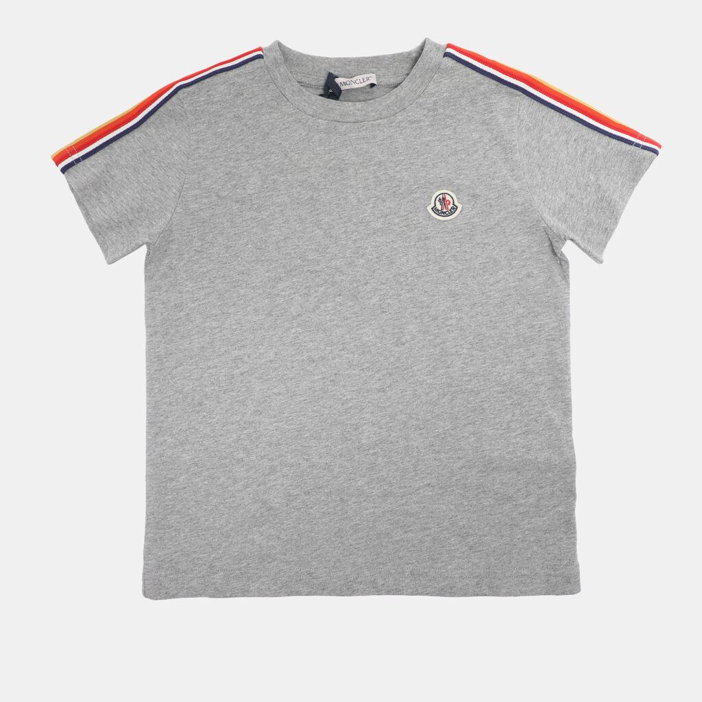Moncler Grey Jersey Logo Patch T-Shirt 6 Yrs