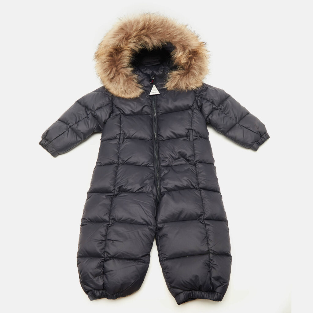 Moncler Kids Fur Trim Nylon Down Snowsuit 18/24M