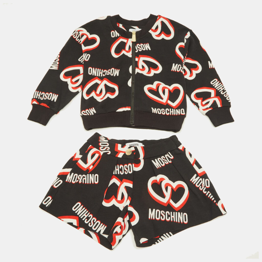 Moschino Kids Black Logo Print Cotton Shorts Set 4Yrs Moschino Kids Black Logo Print Cotton Shorts Set 4Yrs