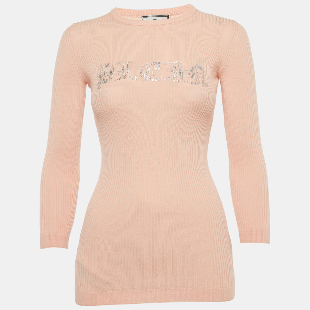 Philipp Plein Junior Pink Crystal Knit Day Dress 8 Yrs Philipp Plein Junior Pink Crystal Knit Day Dress 8 Yrs