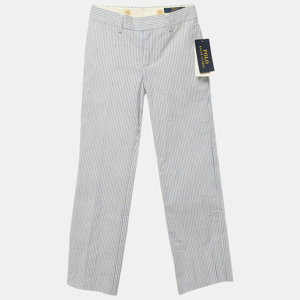 Polo Ralph Lauren Kids Blue Stripe Cotton Trousers 5 Yrs Polo Ralph Lauren Kids Blue Stripe Cotton Trousers 5 Yrs