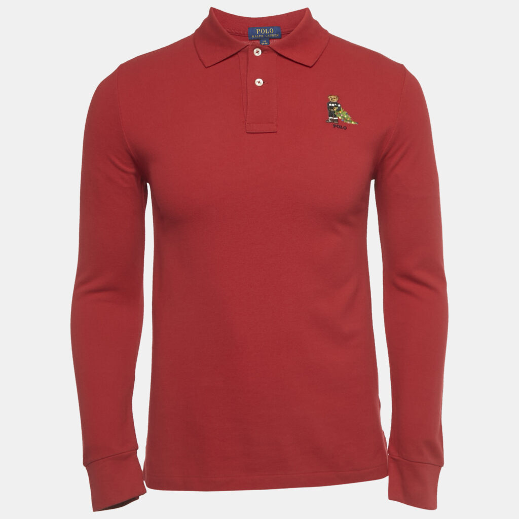 Polo Ralph Lauren Boys Red Pique Long Sleeve Polo T-Shirt L/16-18Yrs Polo Ralph Lauren Boys Red Pique Long Sleeve Polo T-Shirt L/16-18Yrs