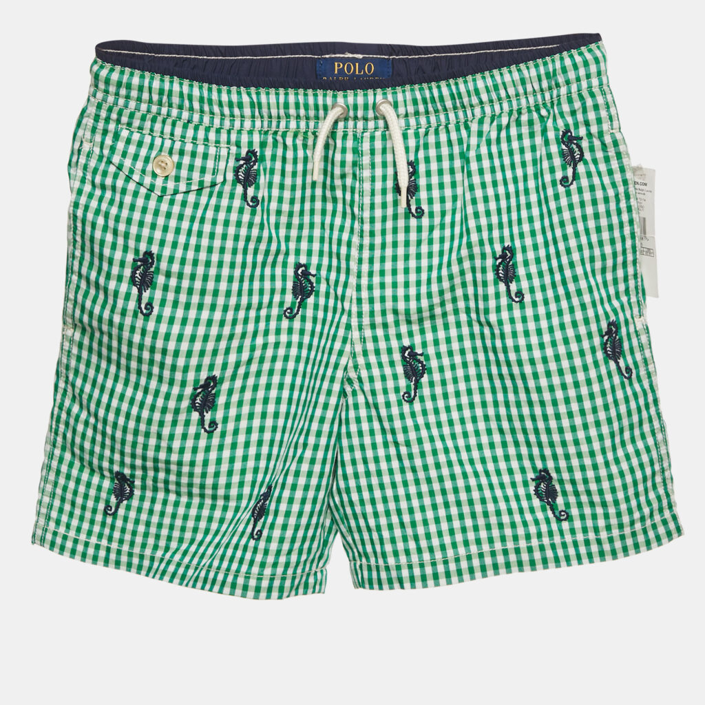 Polo Ralph Lauren Kids Green Checks Cotton Shorts M/10-12Yrs Polo Ralph Lauren Kids Green Checks Cotton Shorts M/10-12Yrs