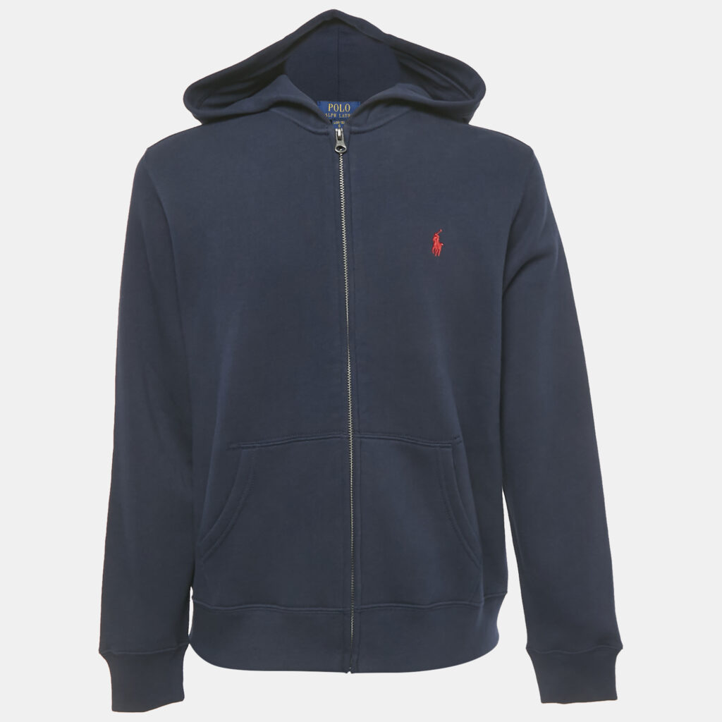 Polo Ralph Lauren Navy Blue Cotton Hooded Jacket L/14-16Yrs Polo Ralph Lauren Navy Blue Cotton Hooded Jacket L/14-16Yrs