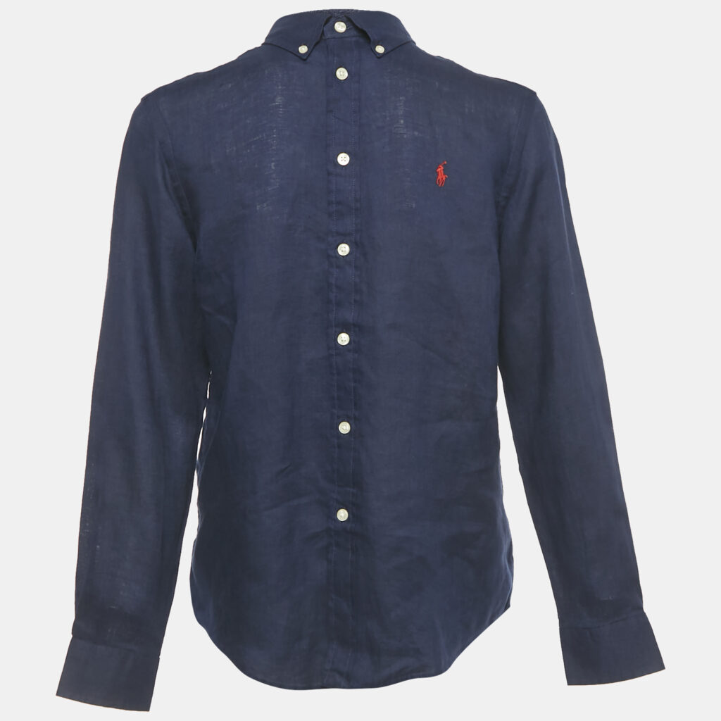 Polo Ralph Lauren Kids Blue Linen Button Front Shirt L/14-16Yrs Polo Ralph Lauren Kids Blue Linen Button Front Shirt L/14-16Yrs