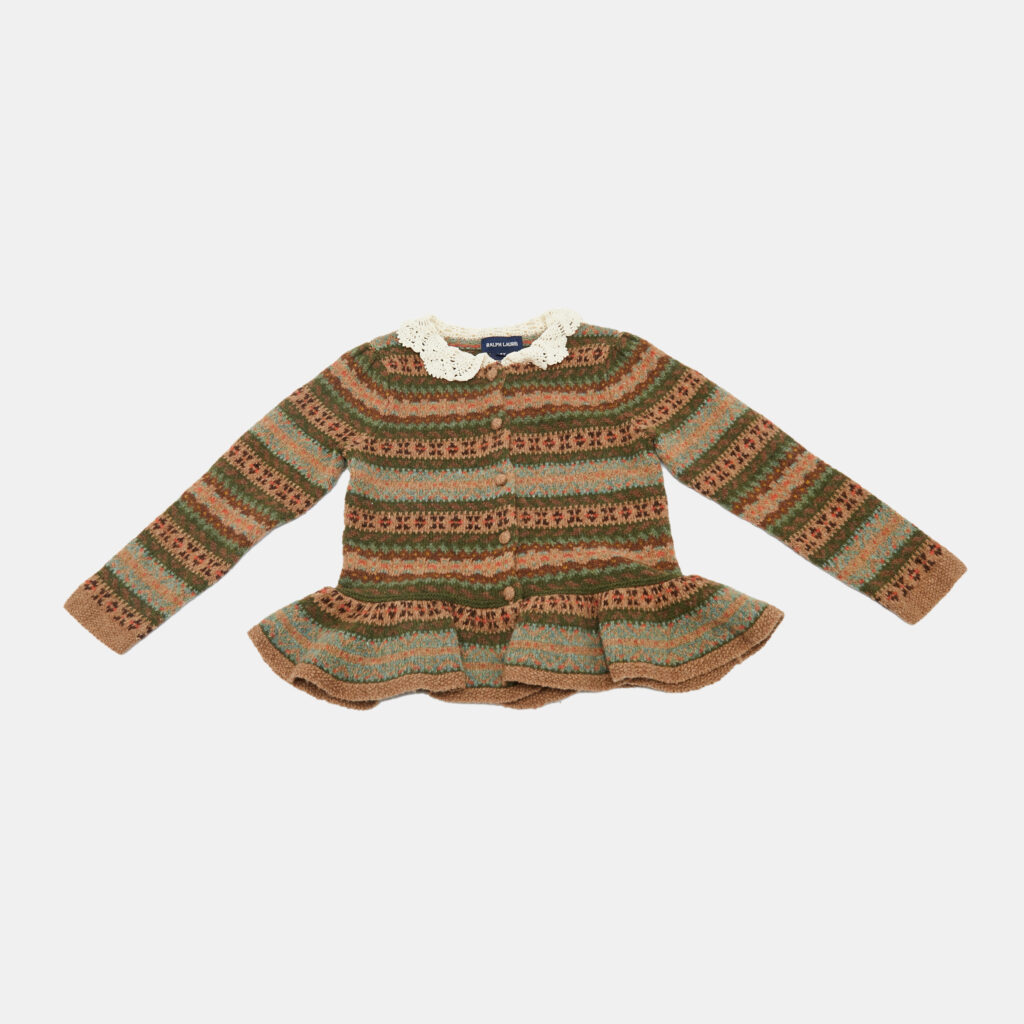luxury-kids-polo-ralph-lauren-new-girls-p1237882-005.jpg Polo Ralph Lauren Kids Brown Fairisle Crochet Collar Sweater 4Yrs