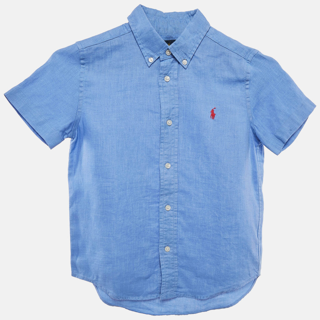 Polo Ralph Lauren Blue Linen Button Front Shirt 6 Yrs Polo Ralph Lauren Blue Linen Button Front Shirt 6 Yrs