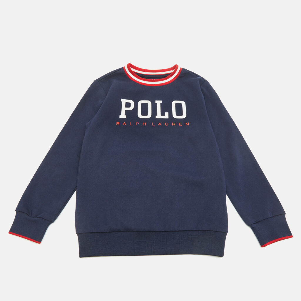 Polo Ralph Lauren Kids Blue Printed Cotton Crewneck Sweater 7Yrs Polo Ralph Lauren Kids Blue Printed Cotton Crewneck Sweater 7Yrs