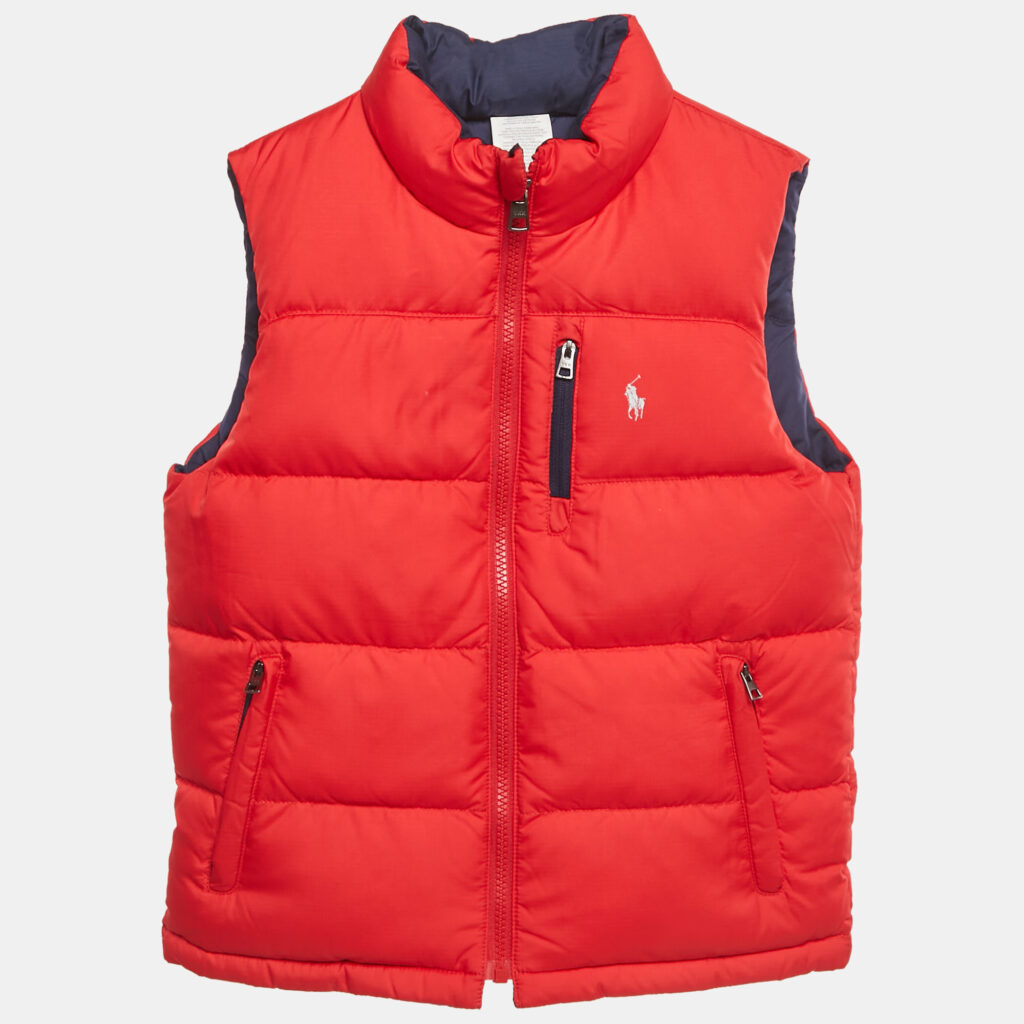 Polo Ralph Lauren Kids Red/Navy Blue Synthetic Reversible Gilet 7Yrs Polo Ralph Lauren Kids Red/Navy Blue Synthetic Reversible Gilet 7Yrs