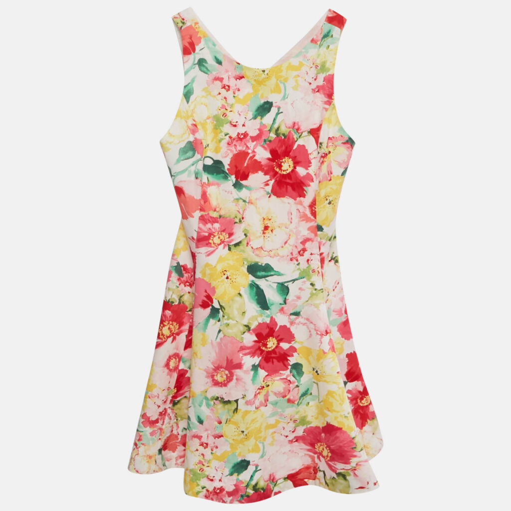 Polo Ralph Lauren Girls Multicolor Floral Print Cotton Flared Dress 14Yrs Polo Ralph Lauren Girls Multicolor Floral Print Cotton Flared Dress 14Yrs