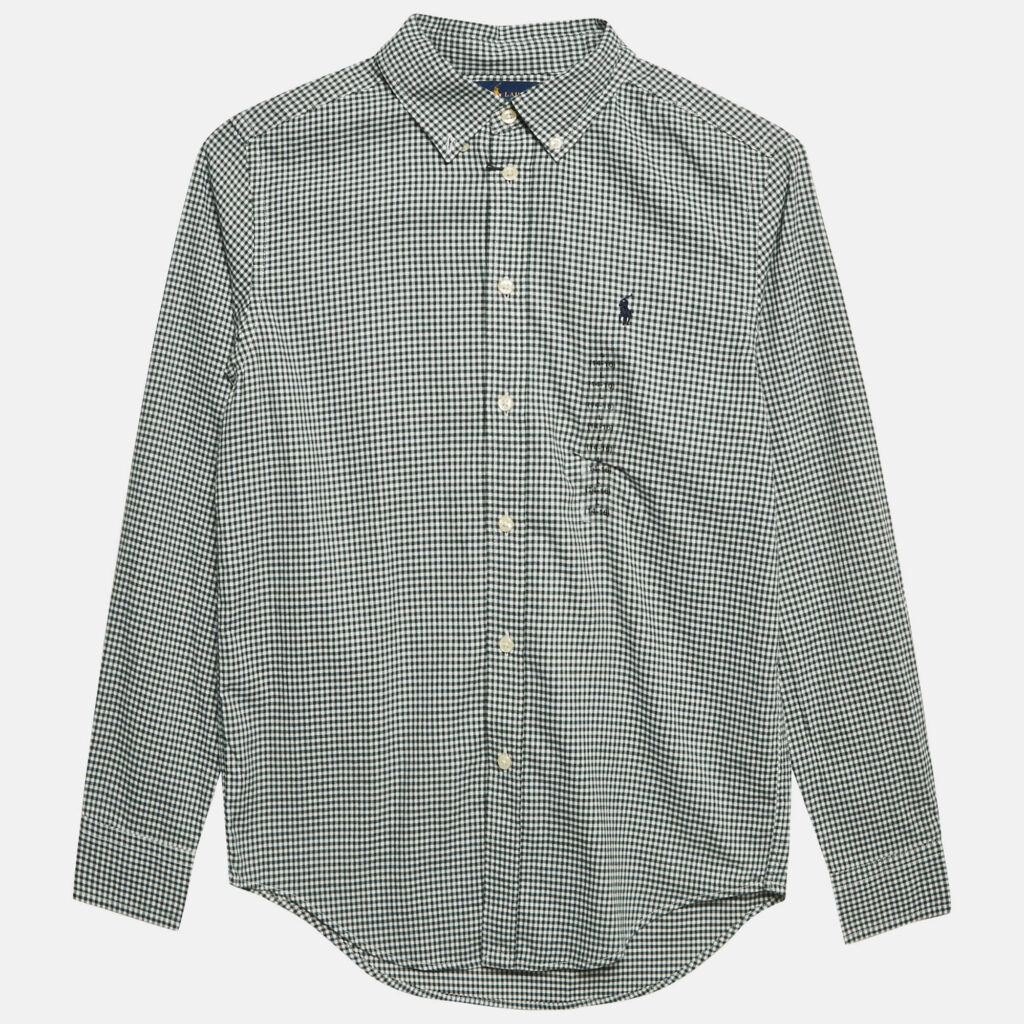 Ralph Lauren Kids Green Gingham Cotton Blake Shirt L (14-16)