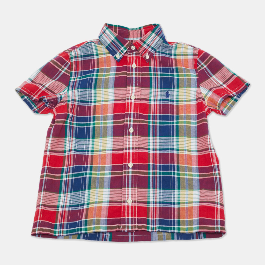 Ralph Lauren Kids Red Checks Cotton Short Sleeve Shirt 7Yrs Ralph Lauren Kids Red Checks Cotton Short Sleeve Shirt 7Yrs