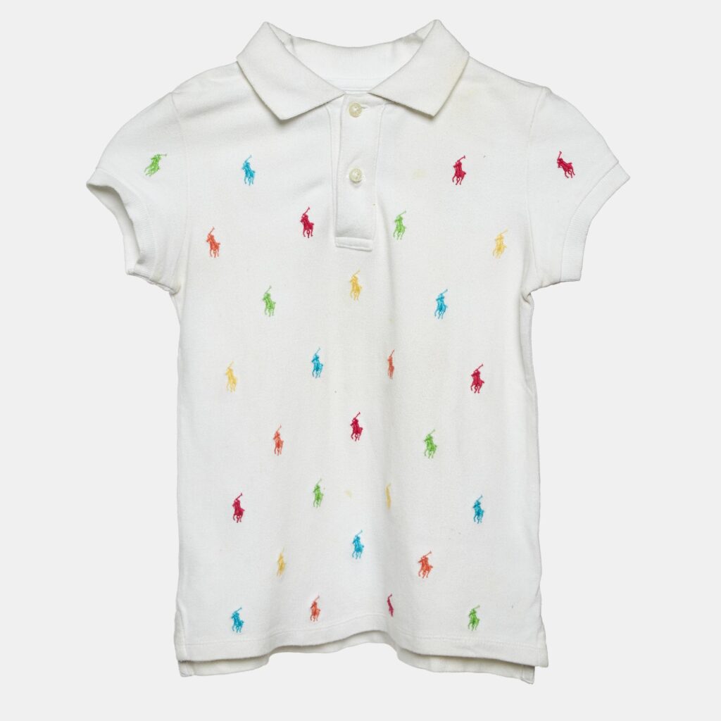 Ralph Lauren Kids White Logo Embroidered Cotton T-Shirt 6 Yrs Ralph Lauren Kids White Logo Embroidered Cotton T-Shirt 6 Yrs